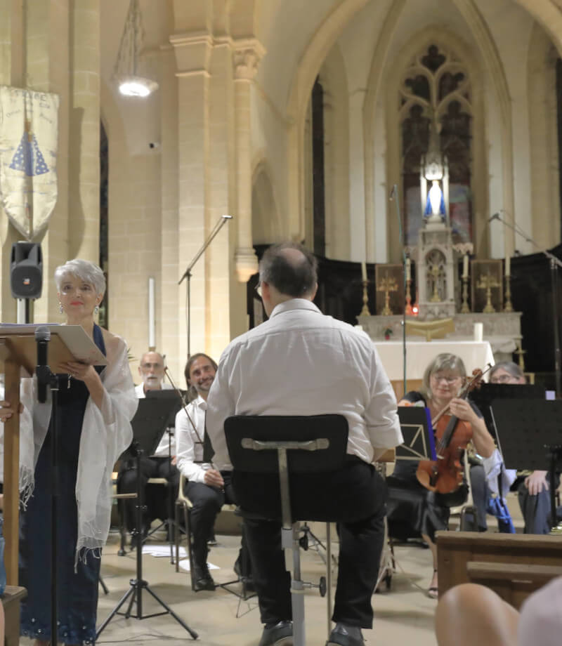 Evelyne Lagardette au concert de la nuit d'été de Villefranche en 2025 avec l'Orchestre Symphonique de Villefranche sur Saône